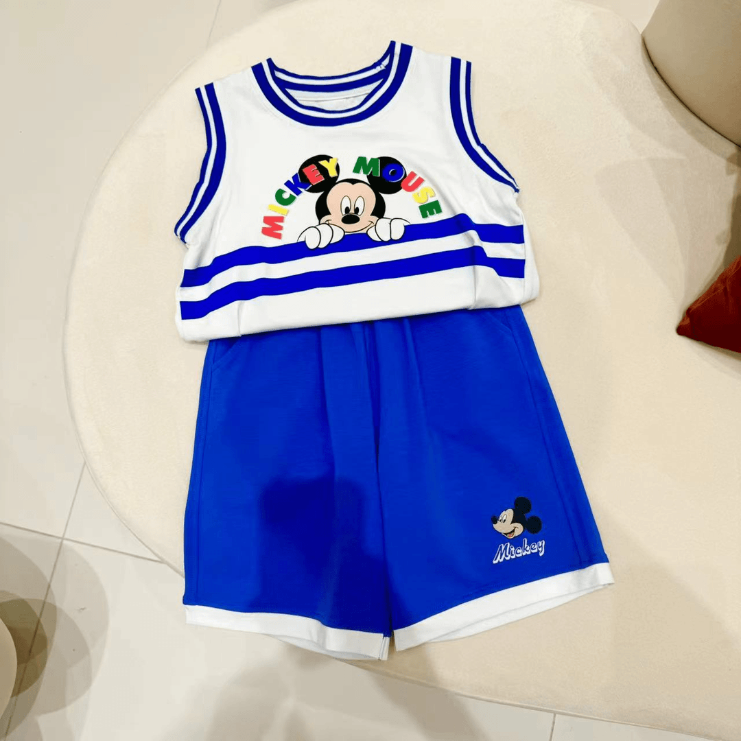 时尚卡通休闲夏款撞色印花（套装）