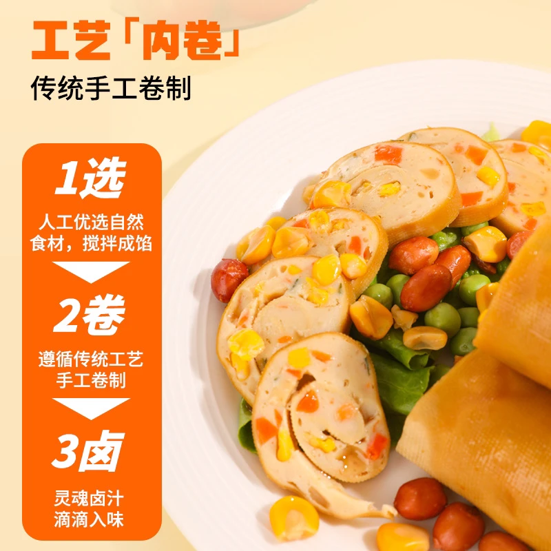 【新品冲量】八千步豆皮肉卷80g*8袋即食营养均衡豆代餐新观赛搭子