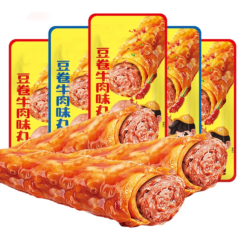 豆卷牛肉味丸湖南特产休闲食品包装香辣牛肉豆干解馋零食小吃30g
