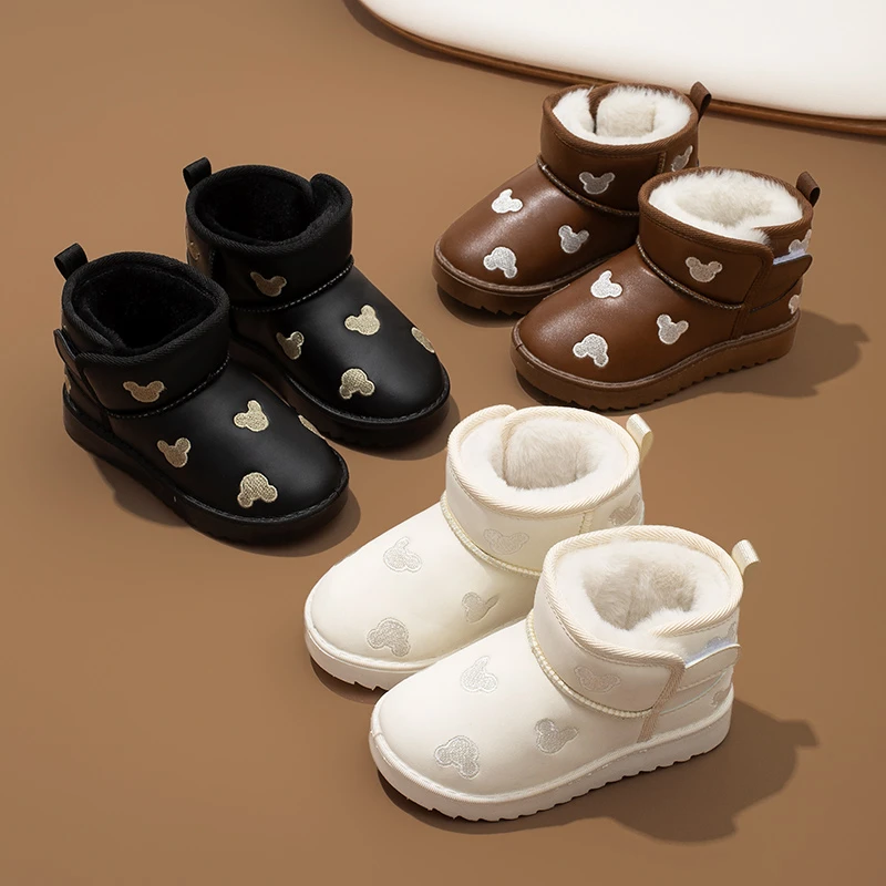 【小菲特专享】儿童卡通印花魔术贴雪地靴防水防滑加厚软底加绒棉鞋