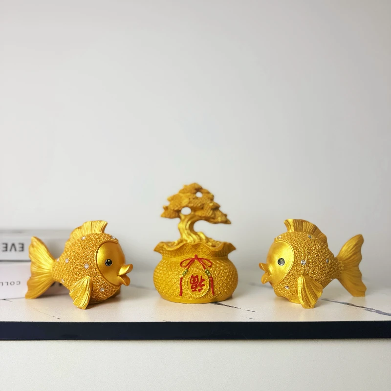 【小号年年有鱼】摆件创意家居装饰品客厅电视柜摆件乔迁温暖居家