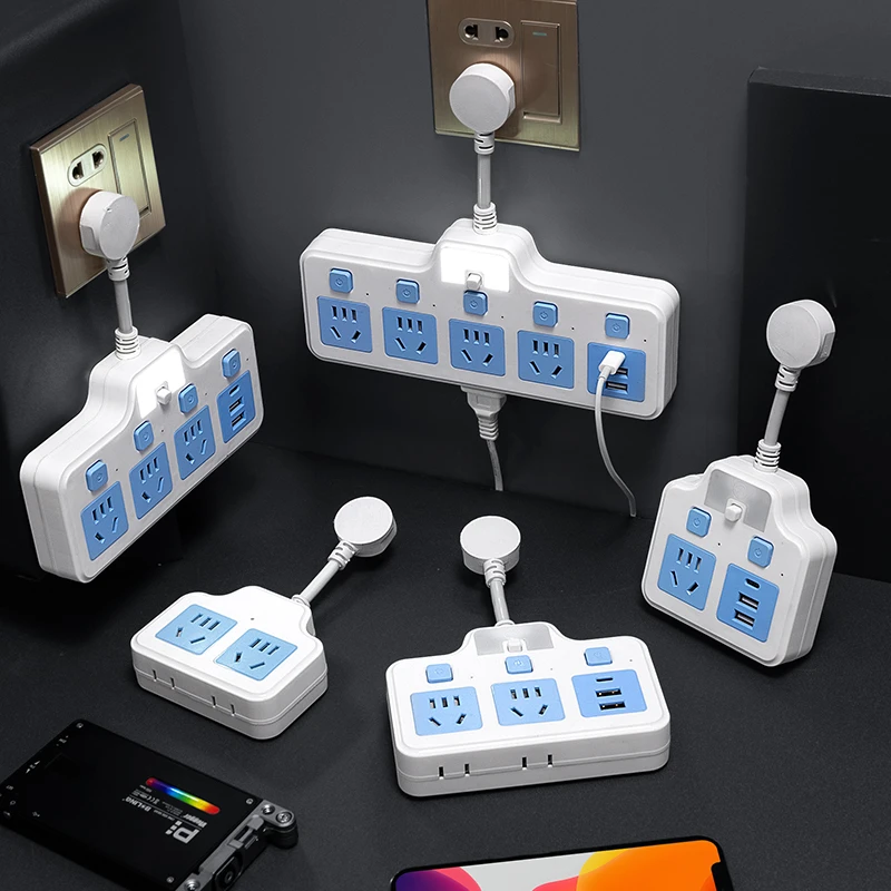 一转多孔多功能插座USB转换器智能家用转换无线插板插排接线板