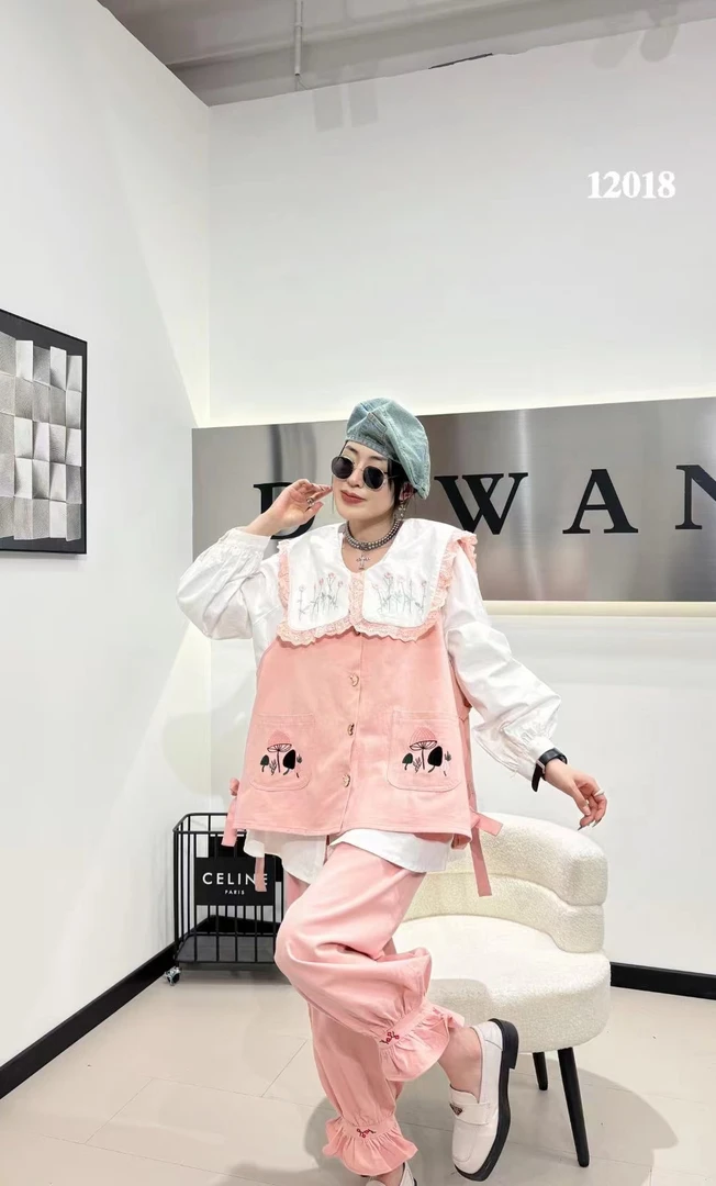 红姐家大码孕妇装胖mm娃娃领衬衫产前产后哺乳打底外穿上衣38705