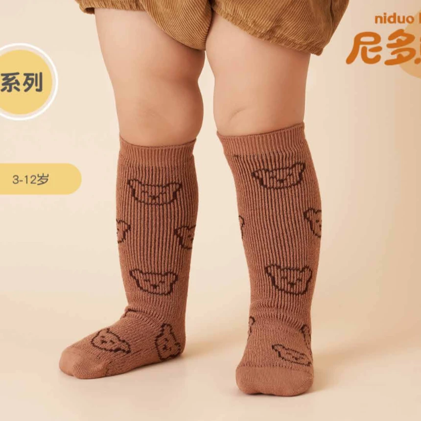 8899动物直板筒腿袜【四季袜子】过膝儿童袜ins秋冬双针袜