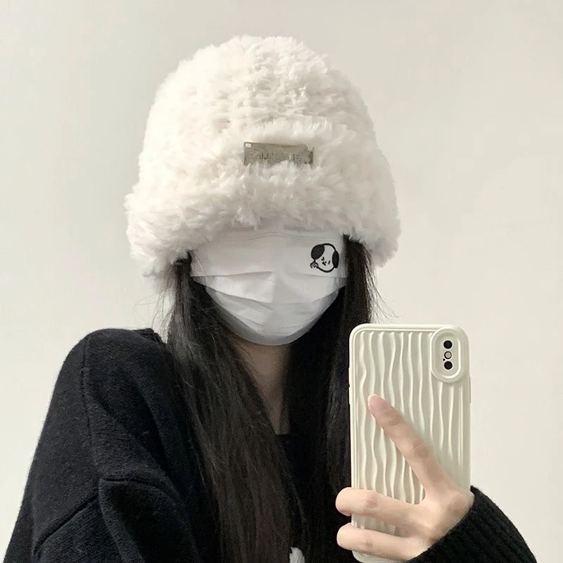 【福利品】6.99包邮毛线帽子秋冬季女款百搭针织包头显脸小毛绒保暖