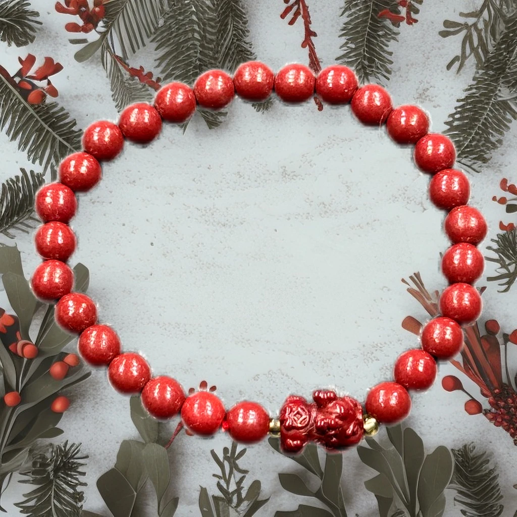 朱砂6mm宝宝铜钱貔貅手串