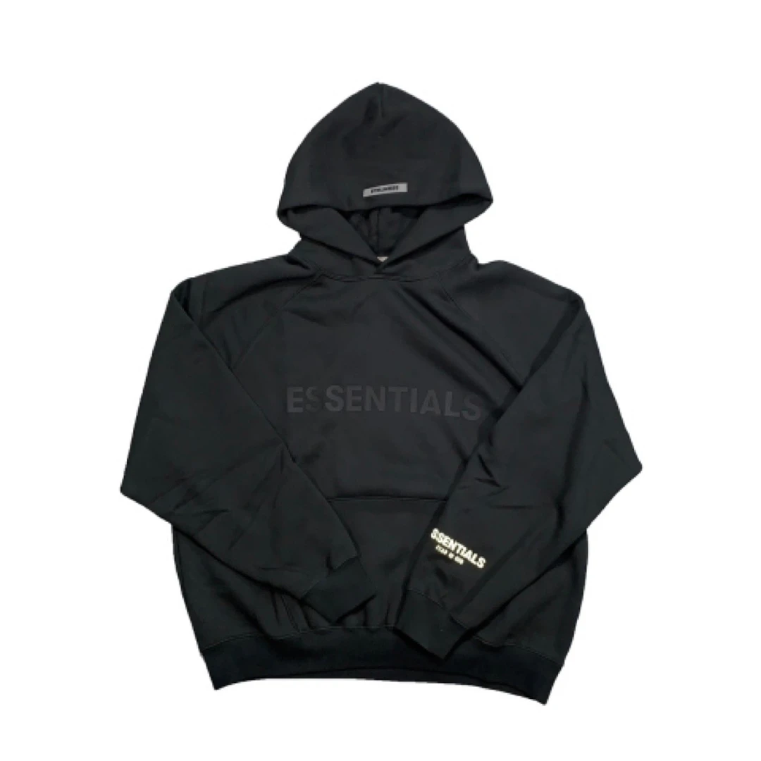 Fear of God Essentials黑色休闲小标连帽卫衣帽衫套头衫
