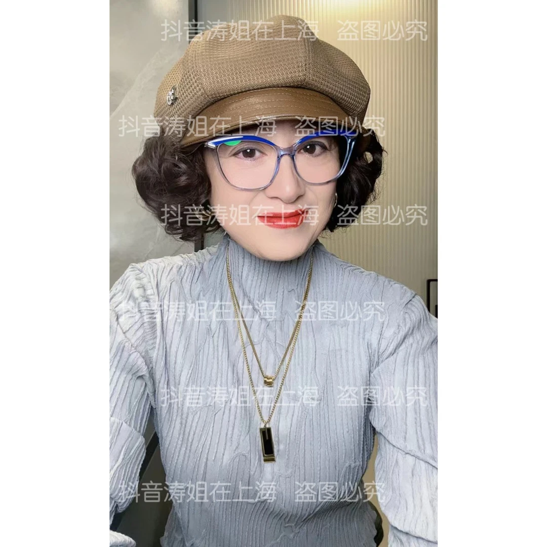 【 涛姐专属】假发一体鸭舌帽妈妈帽假发帽八角帽翻翘假发美拉德色