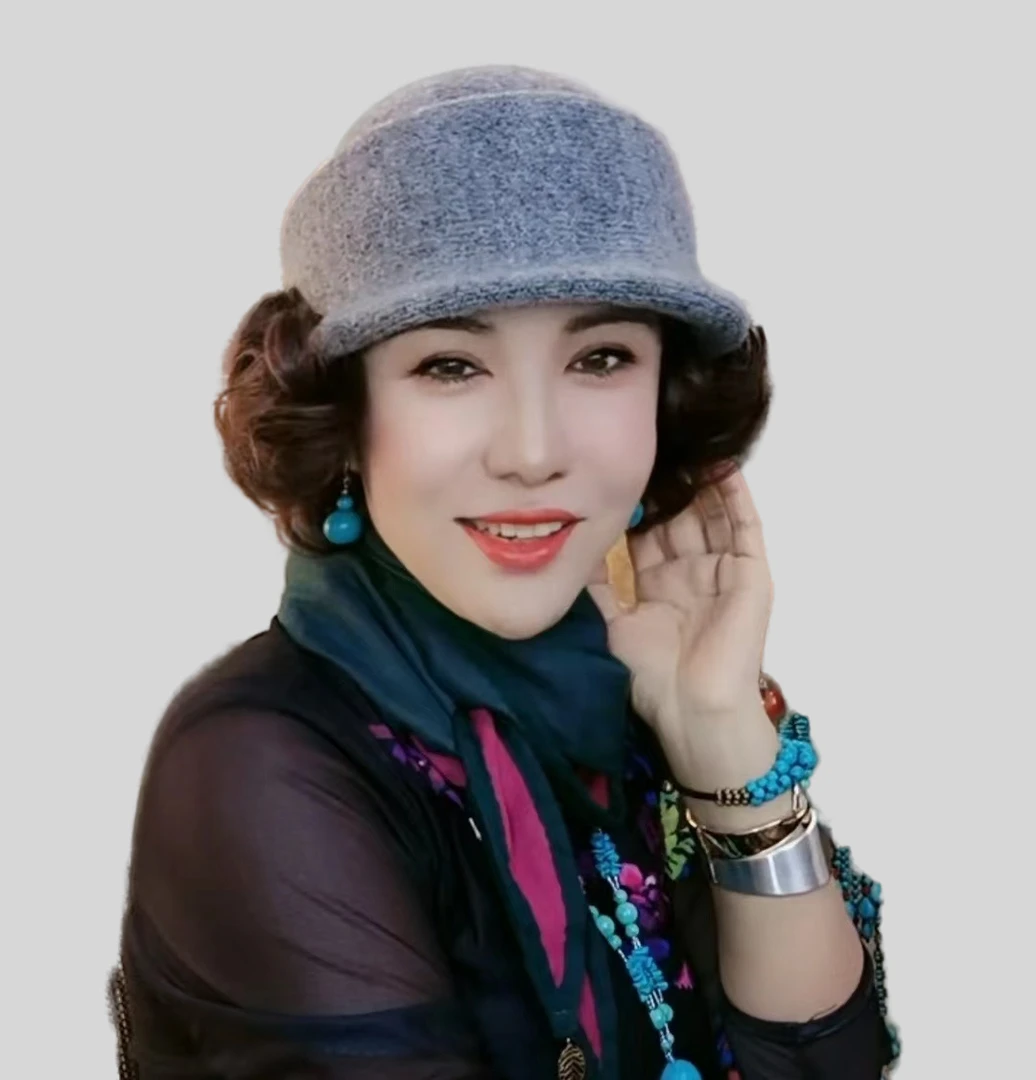 新款假发一体马术帽时尚百搭针织翻翘假发妈妈帽高级优雅女旗帜