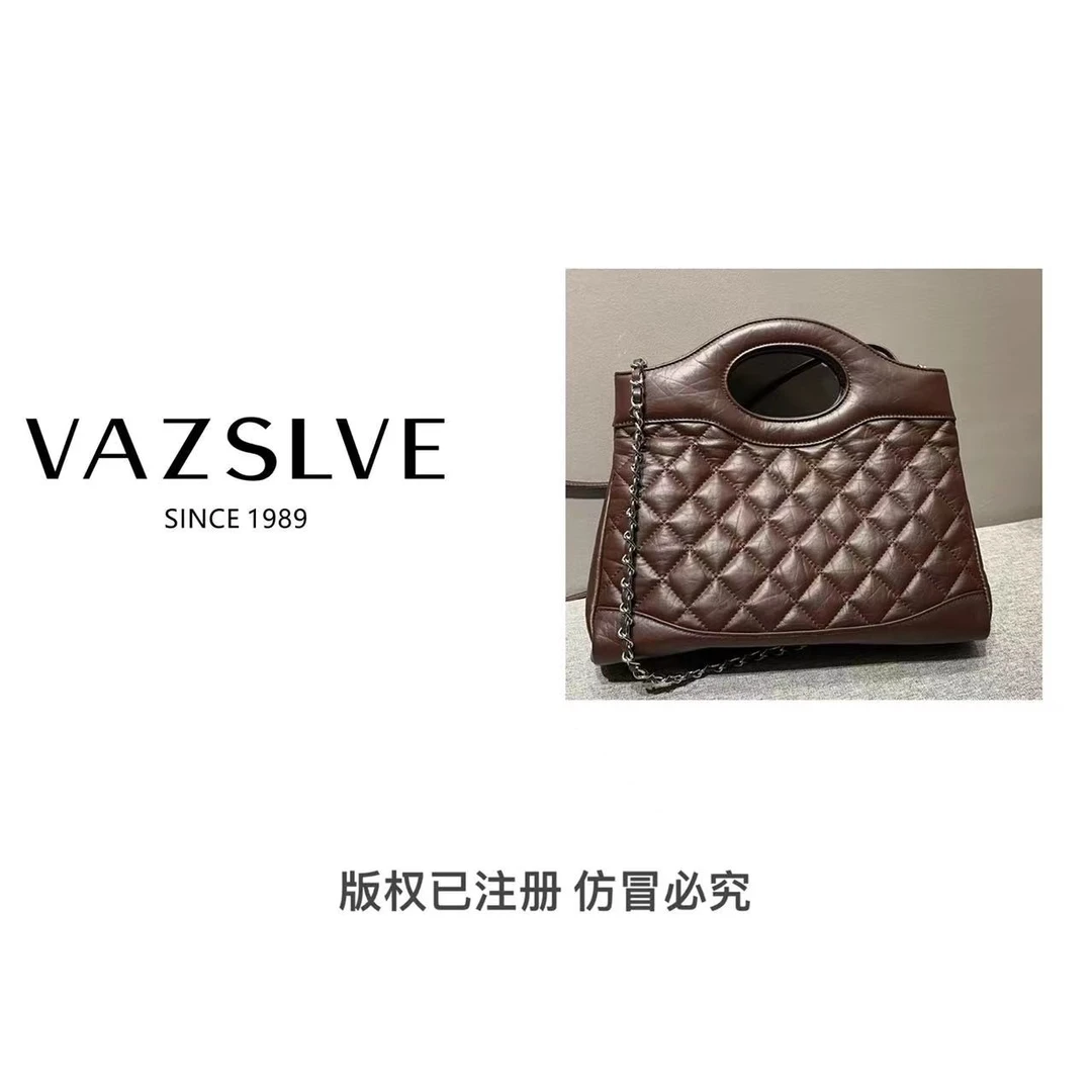 VAZSLVE/春夏新款复古真皮轻奢手提包#ZT5891-哈瓦纳色