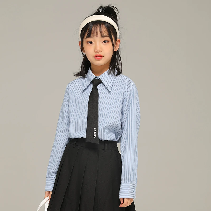 小女森女童春季学院风衬衫儿童洋气时髦衬衣中大童春秋时尚上衣潮