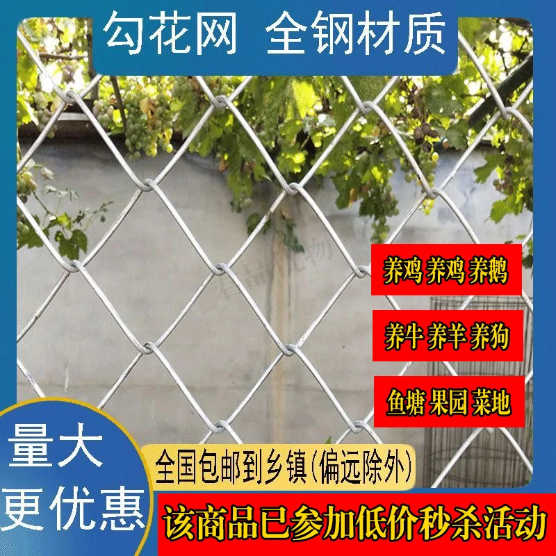 热镀锌钢丝勾花网养殖网铁丝网围墙护栏圈狗圈羊养鹿网鱼塘防护网