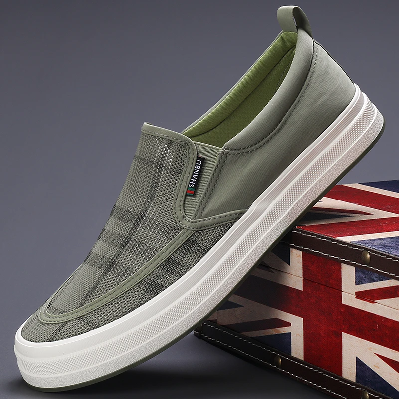 S24602男士帆布鞋网面透气夏季新款休闲布鞋舒适百搭软底网鞋轻便