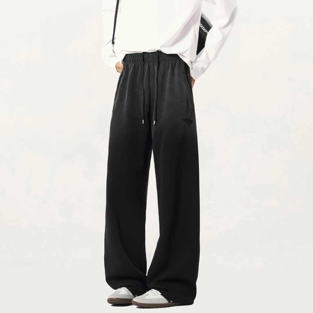 NNEFC水洗卫裤男款春季美式直筒运动裤子宽松垂感加厚休闲卫裤