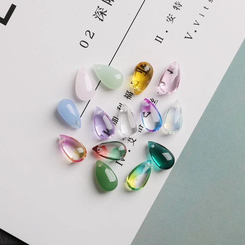 diy捷克琉璃水滴吊坠 手工自制耳环配件古风发饰步摇发簪子材料包