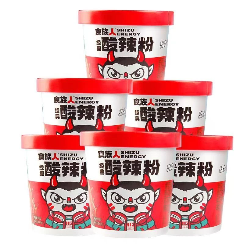【福利包邮】食族人酸辣粉桶装整箱批发夜宵代餐免煮红薯粉丝食品