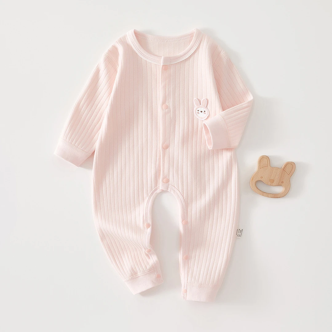 婴儿衣服纯棉无骨宝宝开档连体衣四季款新生儿长袖哈衣春秋季睡衣