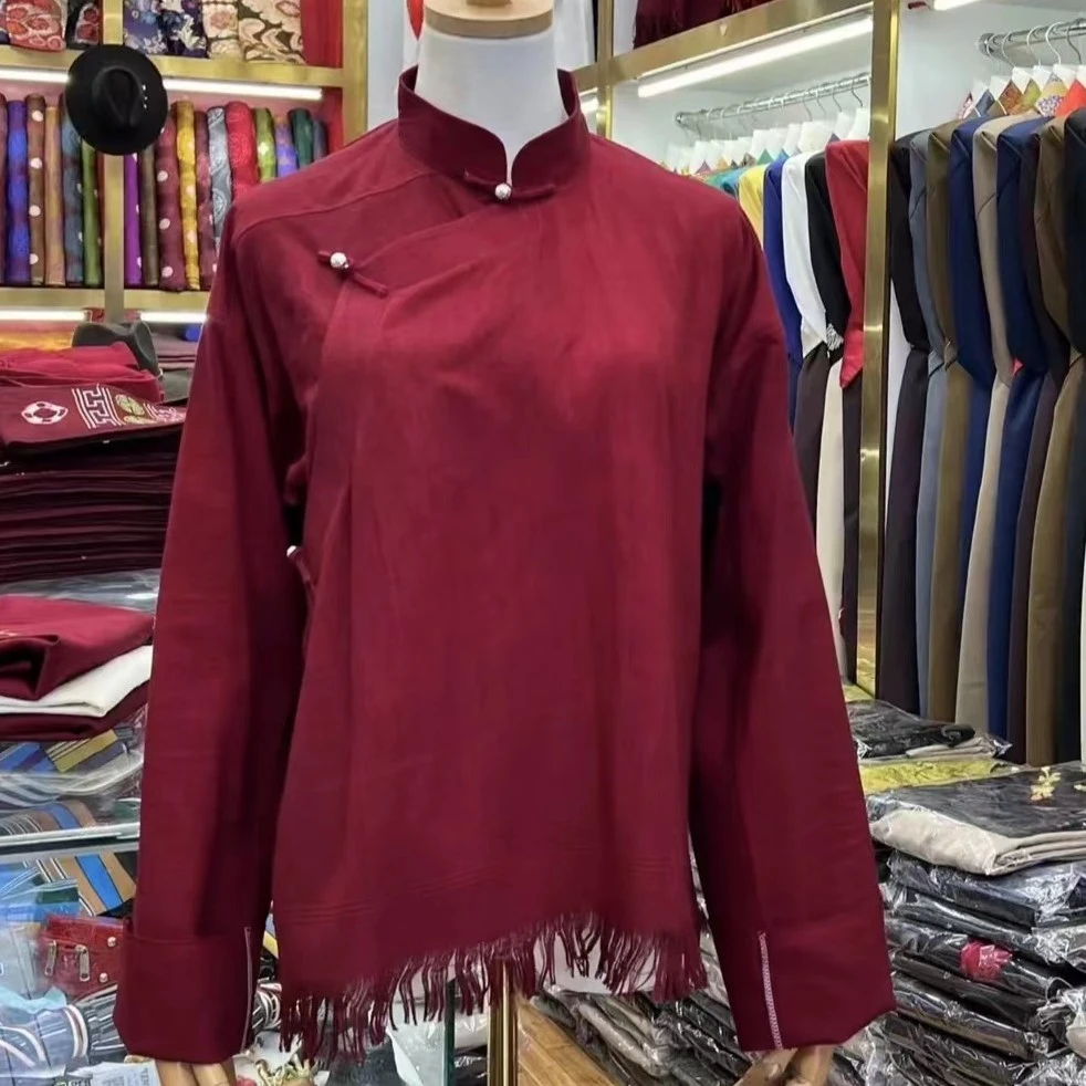 藏族服装复古单件衬衣男女同款 布热衬衣