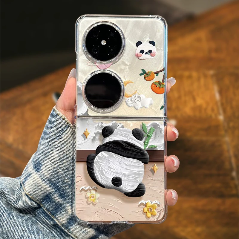 网红爆款折叠屏华为P50pocket女款可爱pocket2透明保护壳oppoflip