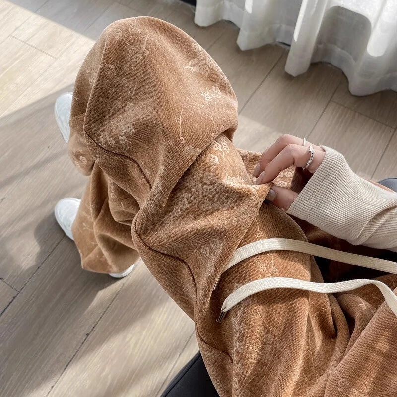 国风缎面提花窄版阔腿裤女秋冬新款高腰垂感窄版直筒拖地休闲裤子