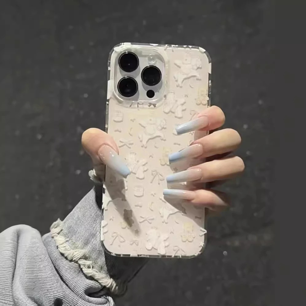 加长梯婴儿蓝渐变加长梯美甲夏日清透个性显白欲百搭假长款穿戴甲