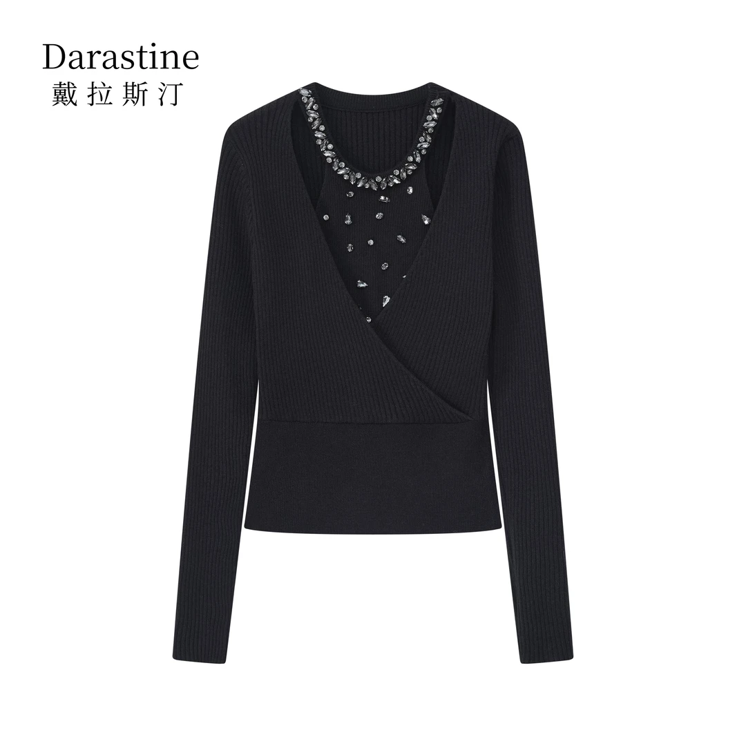 【彭彭echo专属】Darastine戴拉斯汀钉钻假两件设计感打底衫BC001