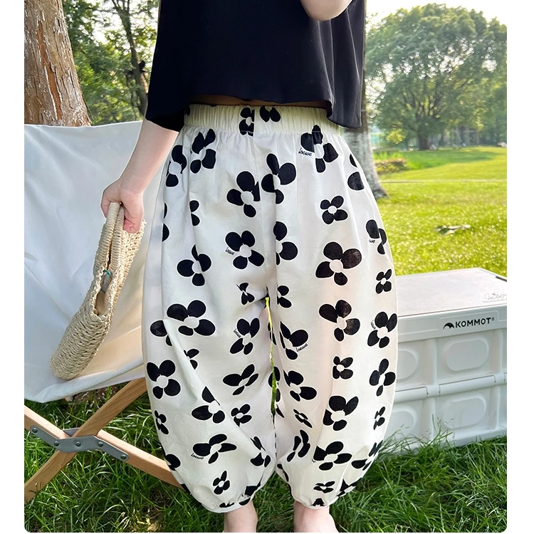 1女童裤子防蚊裤夏季大童宽松洋气韩版薄款儿童宝宝休闲灯笼裤