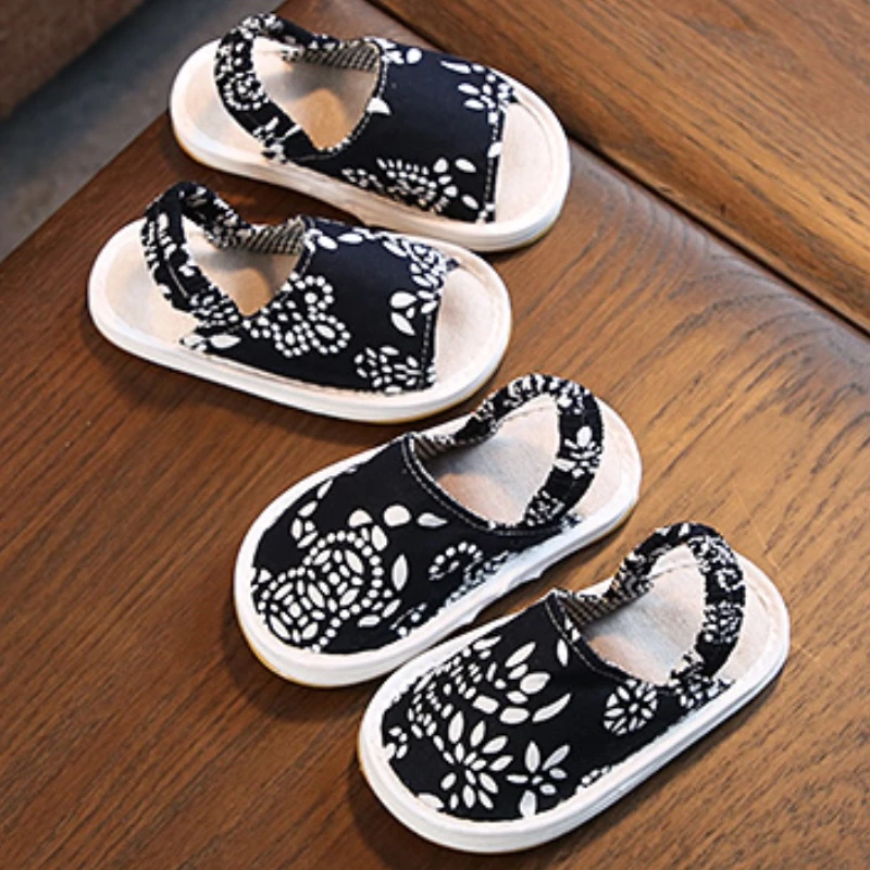 宝宝布拖鞋男女童空调房暖气房舒适幼小孩拖鞋透气防滑儿童布拖鞋