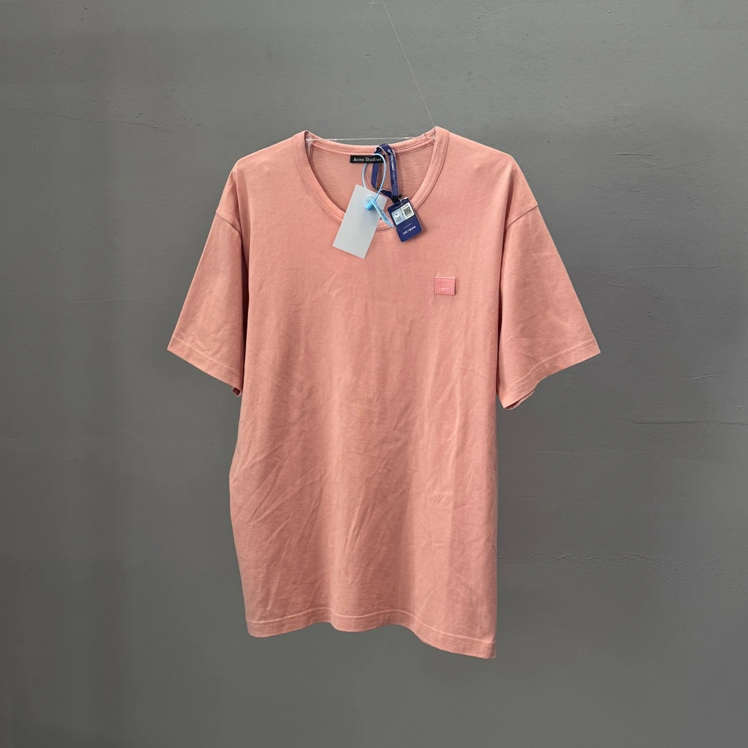 99新 AcneStudios 短袖T恤 logo 粉色/L码/SW23976