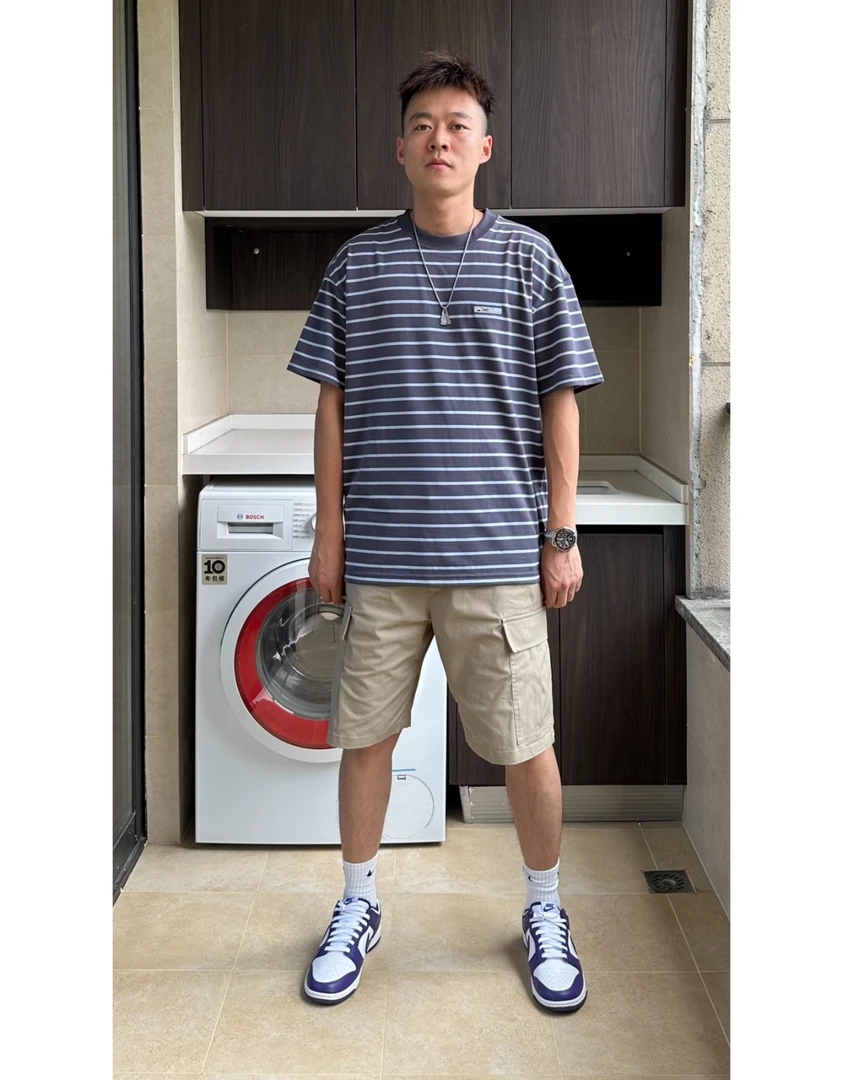 耐克NikeACG户外系列条纹男子运动休闲夏季短袖T恤FB8130-015