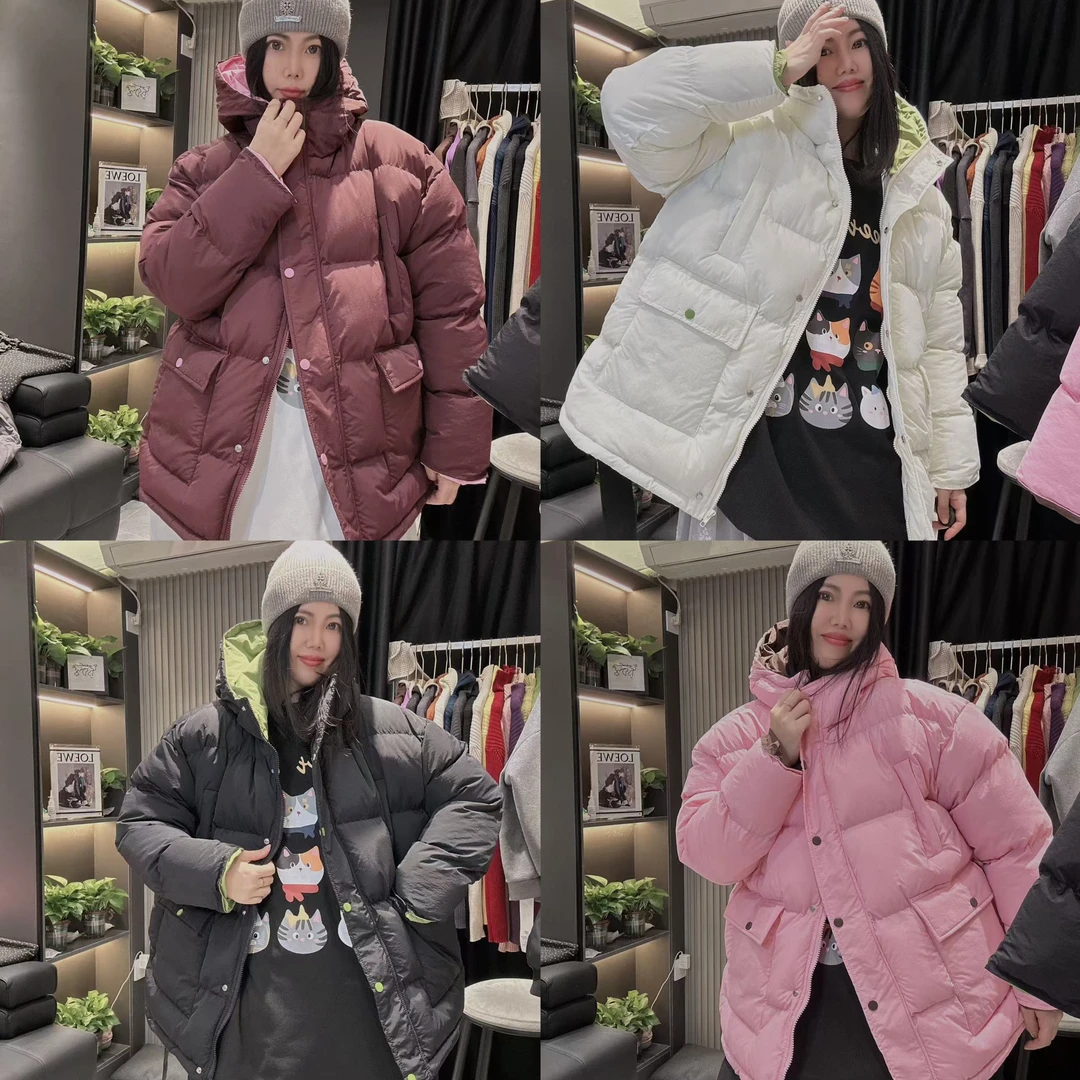 （老三）韩版撞色女装加厚连帽棉服宽松休闲保暖外套秋冬新款