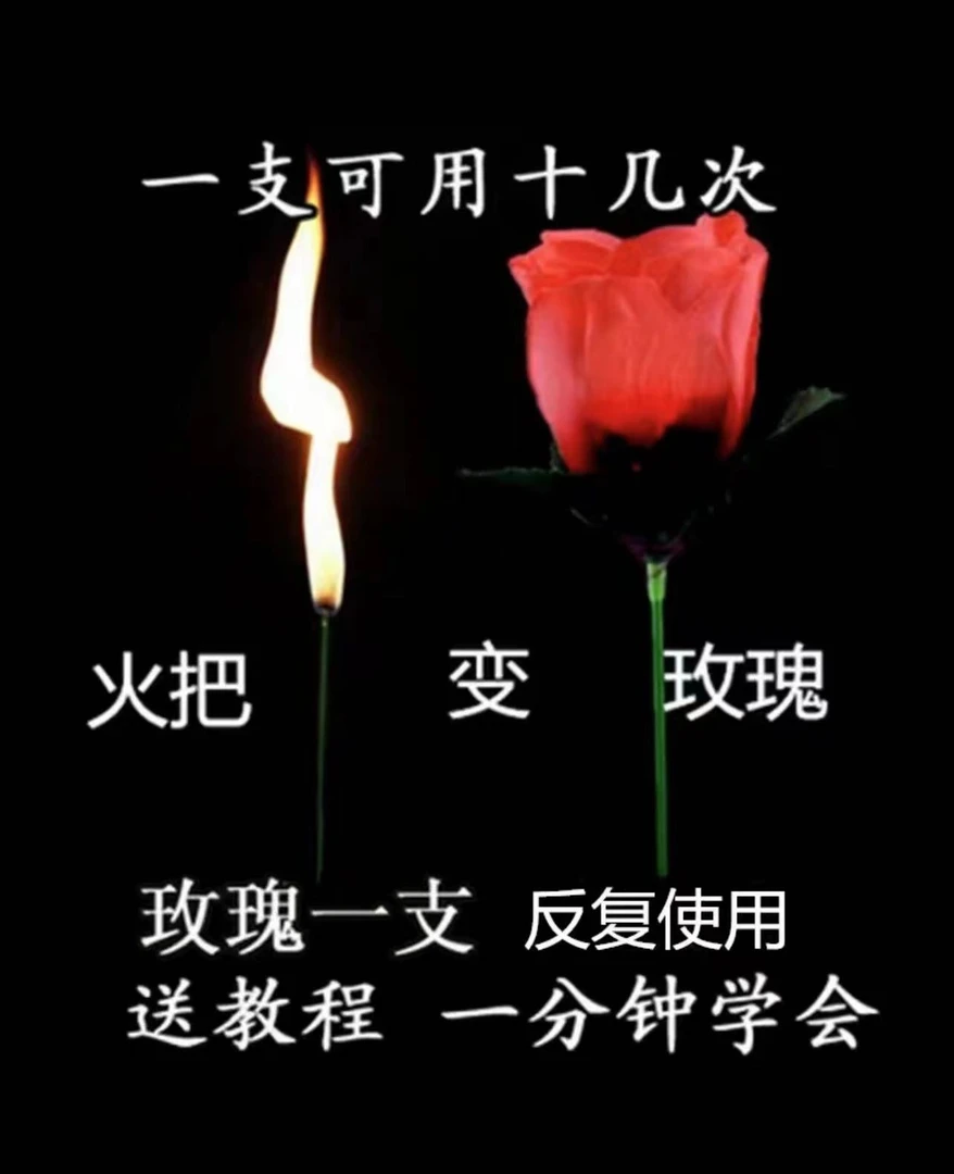 魔术火把玫瑰表白道具魔术表演道具火焰聚会浪漫火把变玫瑰花爱情