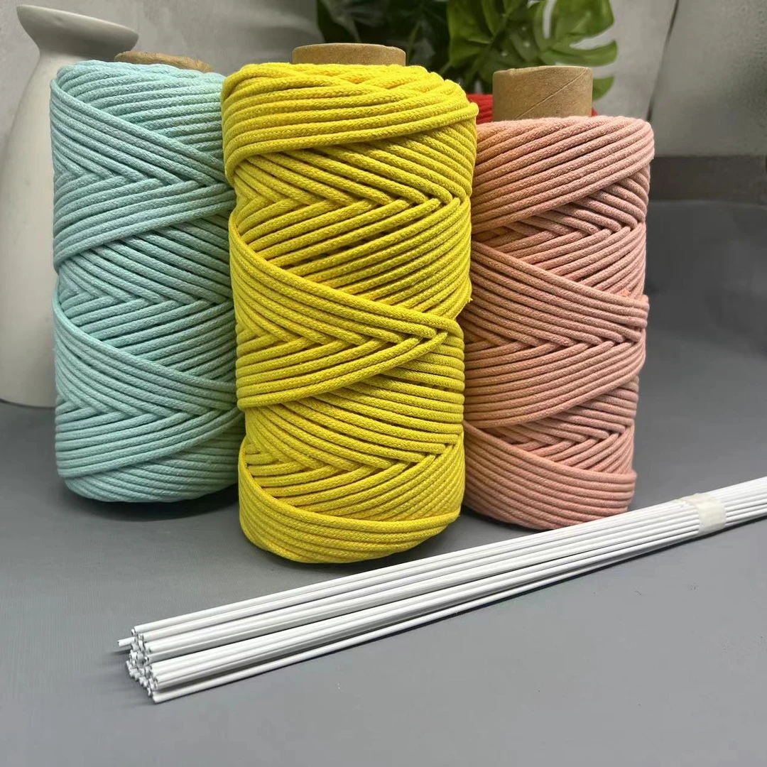 每每手作手编4mm包心绳棉线+花杆组合 材料包