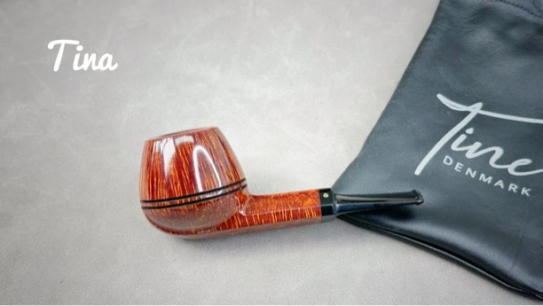 丹麦芭勒比女儿缇娜光面直柄低腰牛头多面体石楠木手工烟斗