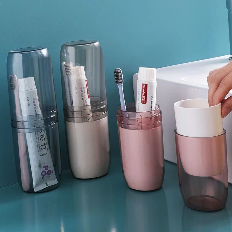 赛杉PET透明牙刷杯 漱口杯 旅行情侣牙杯 高颜值药丸双节家用口杯