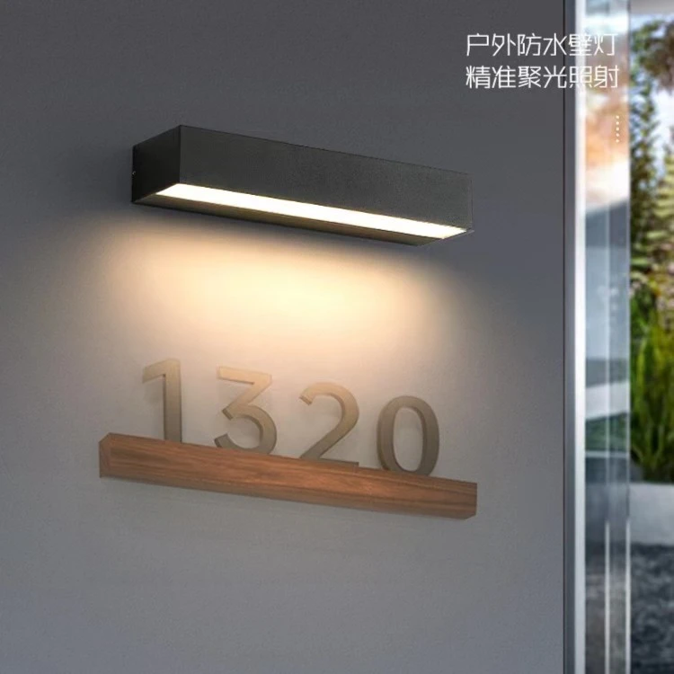 庭院户外一字壁灯别墅外墙灯led室外防水长条向下照大门口门头灯