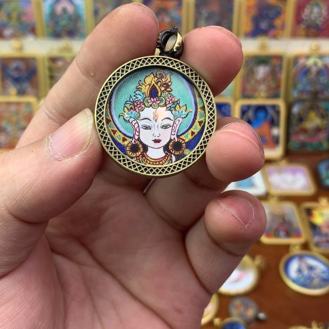 梵*青山手绘唐卡白度母