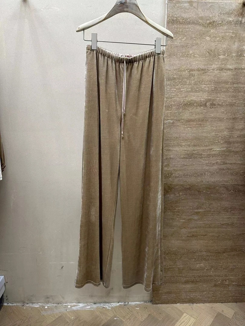 丝绒直筒阔腿休闲裤 1562