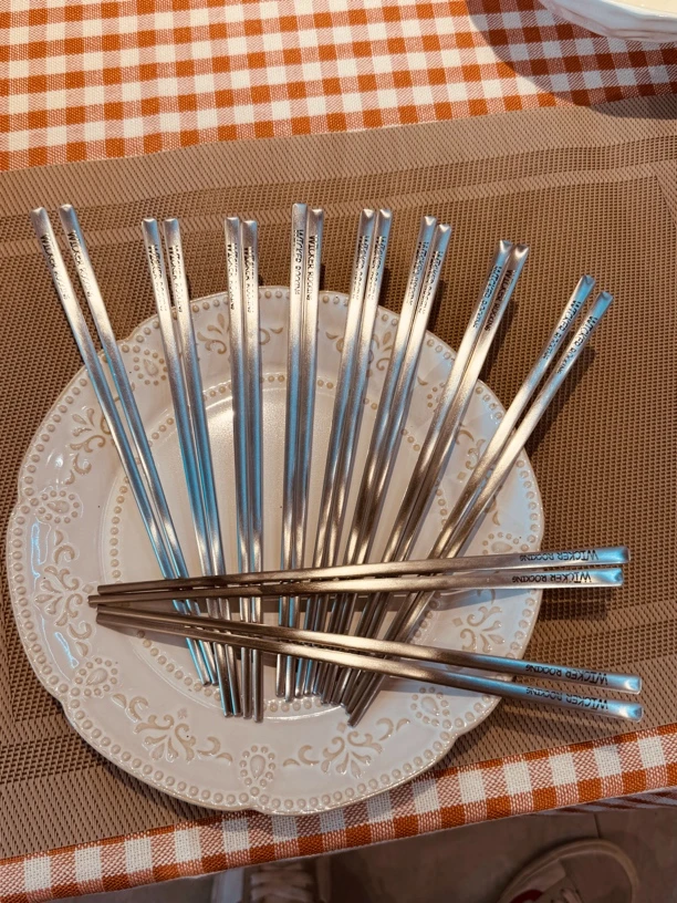 （新疆包邮）10双304不锈钢扁形筷子家用筷子