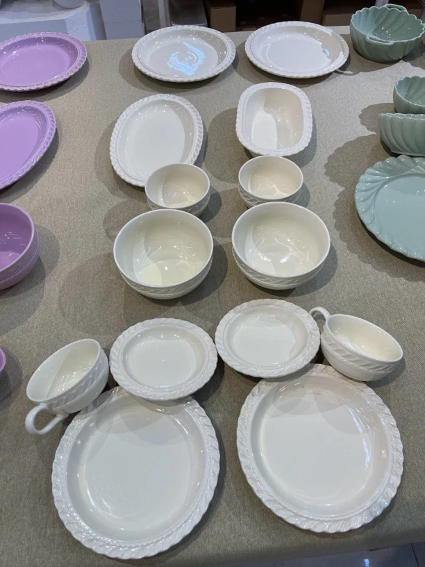 （新疆包邮）14件套法式香颂系列餐具釉下彩套装咖啡杯碟陶瓷套装