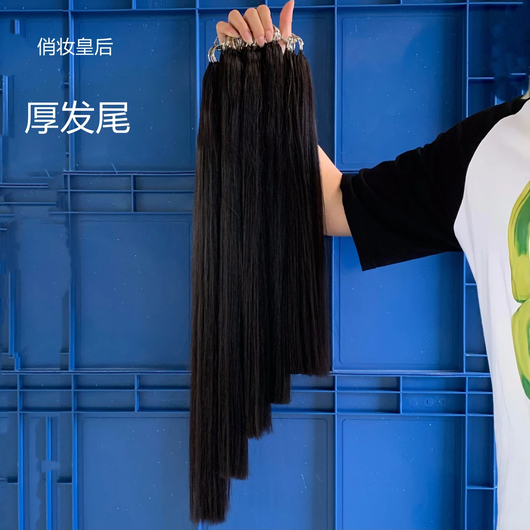 高幅度厚发尾无折头3代羽毛接发新工艺无痕真发接头发水晶线钩针