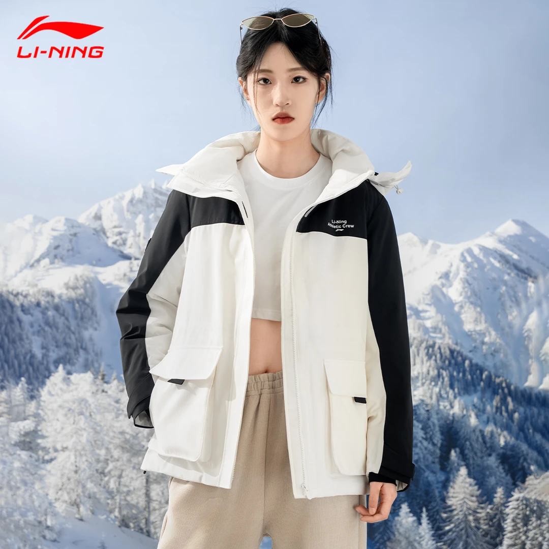 李宁中长款中羽绒服女士2024新款健身系列可拆卸秋季鸭绒运动服