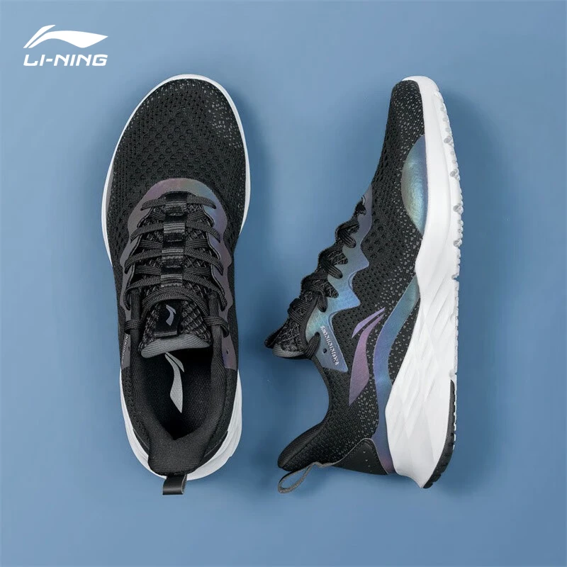 李宁运动鞋秋季男鞋网面透气休闲鞋子反光轻便舒适软底减震百搭跑