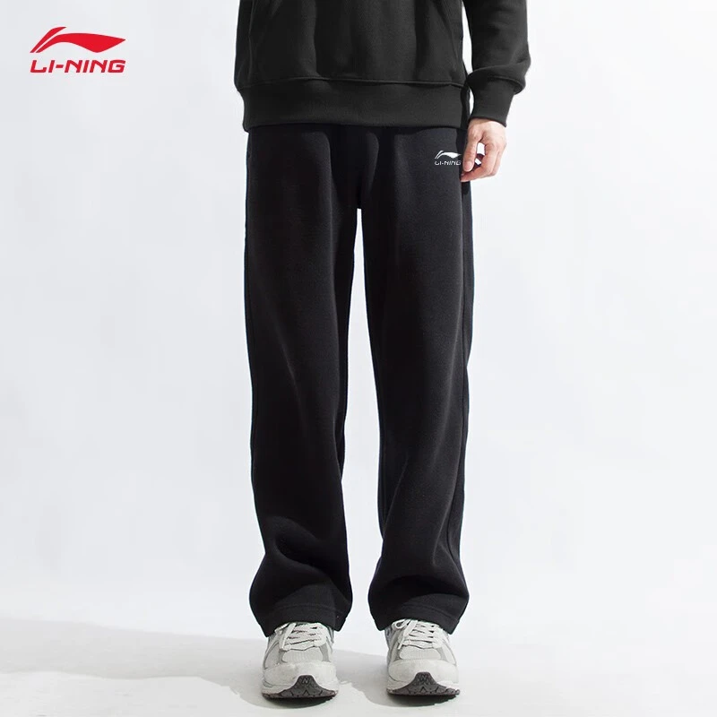 李宁运动裤男裤2024春秋季加绒款百搭棉质舒适直筒休闲跑步长裤