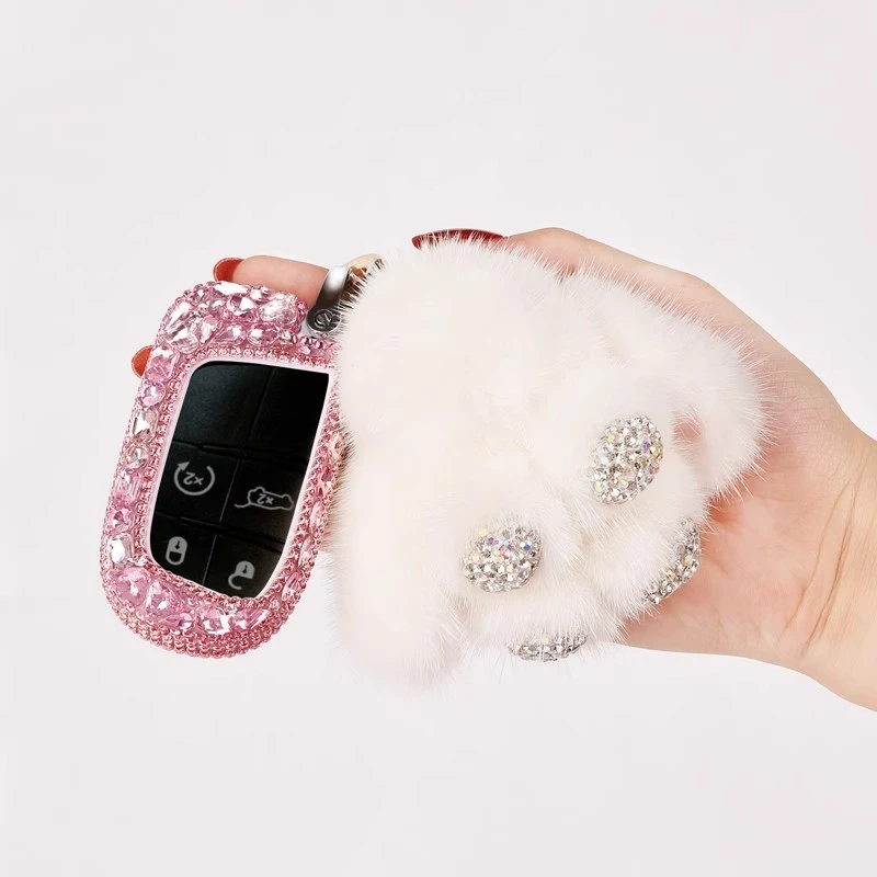 适用于JEEP吉普指南者自由侠光汽车镶钻钥匙壳套车载驾车个人用品