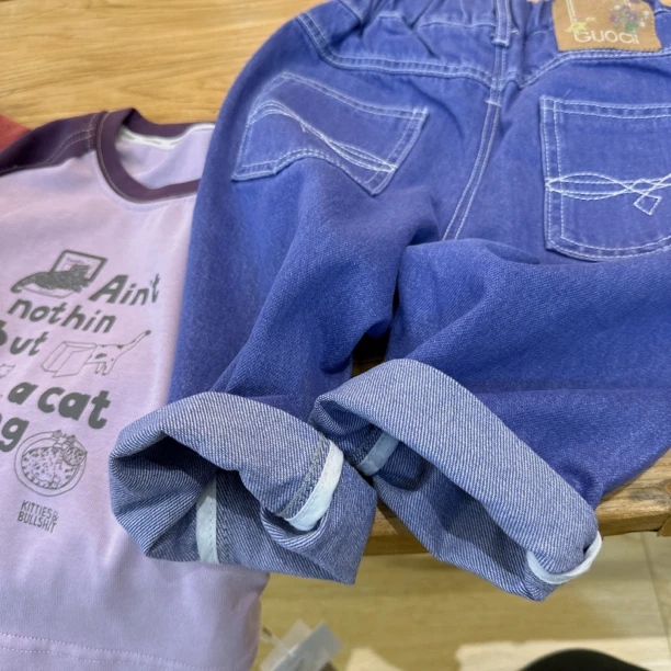 vilimama【80码、90码、100码-断码福利】彩牛长裤 紫罗色23169