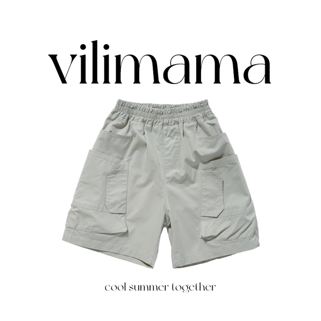 【80、140、150、160-断码福利】设计感大口袋五分短裤S64048男士