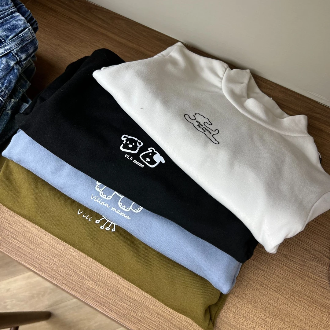 vilimama2024年冬款加厚加绒薄绒中领打底衫V54352