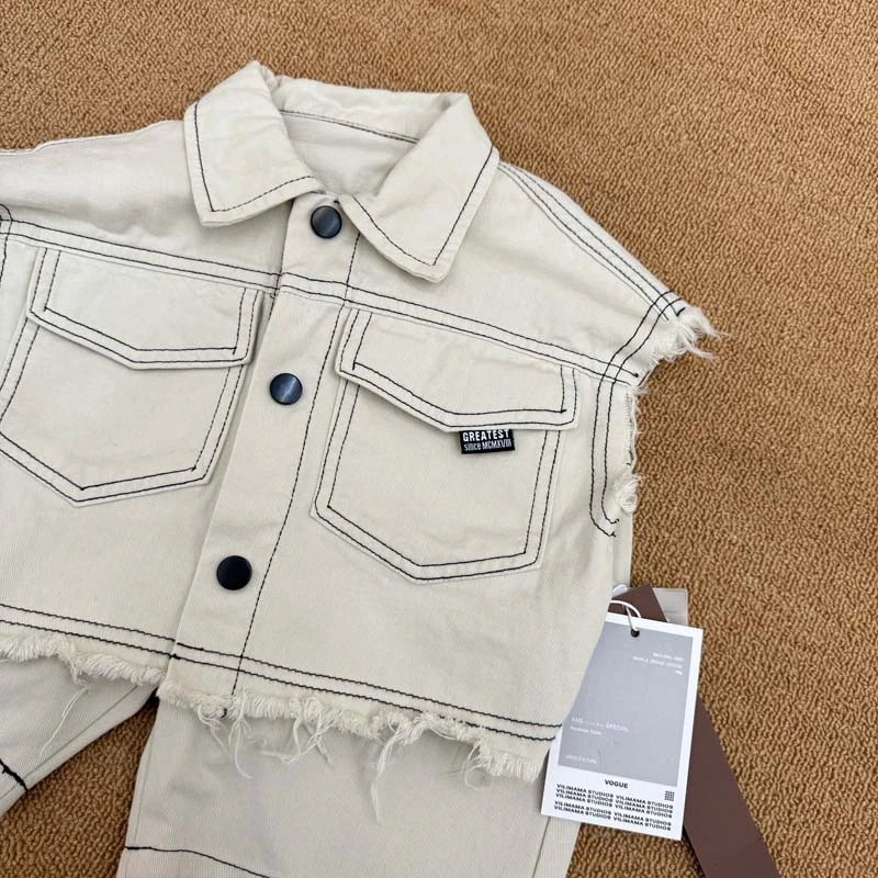 vilimama2024【调调】夏季白色露营风马甲+短裤工装套装24312-54079
