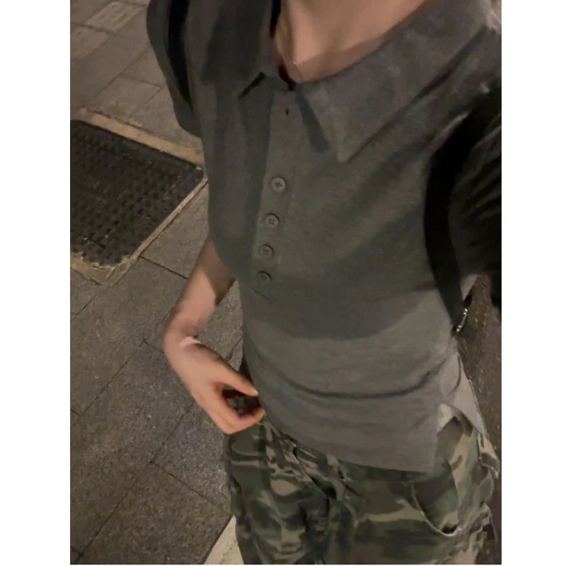 【Kk】’非正式‘小po-lo  复古小众设计感polo上衣T恤内搭打底短袖